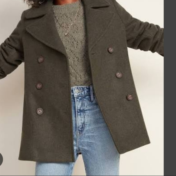 Old Navy Women's Dark Green Peacoat - Picture 7 of 7